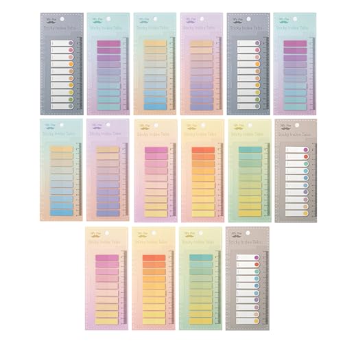 Mr. Pen- Colorful Sticky Tabs, 16 Sets, 3200 pcs, Translucent Page Markers | Water-Resistant Book Tabs for Annotating, Bible Study, Planning, Indexing & Document Organization, Pastel - color: Pastel, size: 3200 Pcs