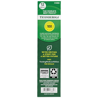 Ticonderoga Wood-Cased Pencils, Unsharpened, #2 HB Soft, Yellow, 12 Count - size: 12 Count (Pack of 1), style: #2 Soft