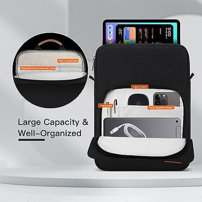 13 inch iPad Sleeve Carrying Bag for 13 inch iPad Pro M5 & Air M4/M3 2026, iPad Pro 12.9, 13.8" Surface Laptop 7th, Padded Trave Tablet Case with Shoulder Strap, Black - color: Black, size: 12.9-14 inch