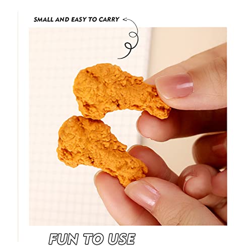 Food Erasers 27 Pack Fried Chicken Desk Pet Erasers for Kids Cute Fun School Supplies Prize Gifts Party Favors - style: Fried Chicken