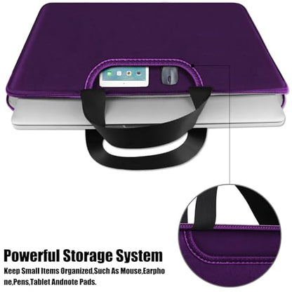 Laptop Bag 15.6 Inch, Traveling Briefcase Handle Bag & with Extra Pockets, Computer Protective Case Compatible for 15 15.6 inch HP, Dell, Acer, Asus, Dark Purple - color: Dark Purple, size: 15.6 inch