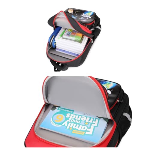 3-in-1 Kids Backpack with Lunch Bag and Pencil Case for Teens Middle School, 17" Large Capacity - color: SPACE
