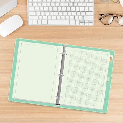 Yaridar (3-Pack) Engineering Notebooks - 150 Sheets/300 Pages Graph Paper, 5 x 5 Graph Rule on Back, 3-Hole Engineering Computation Pad, 100 Gsm Green Tint Paper, 8-1/2" x 11" - size: 3-Pack, style: 3-Hole