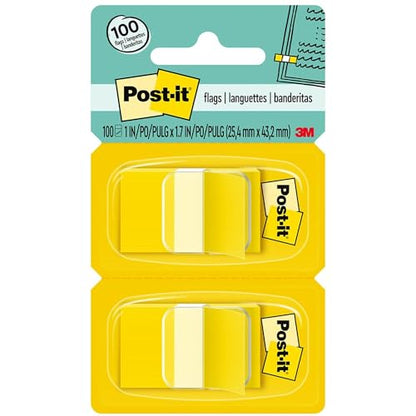 Post-it 680YW2 Standard Page Flags in Dispenser, Yellow, 100 Flags/Dispenser
