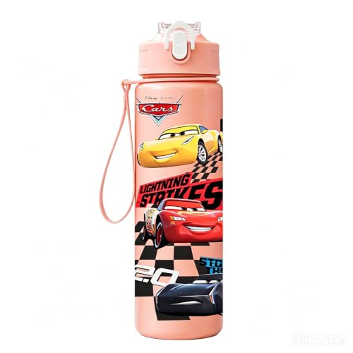 Cartoon Huntrix Water Bottle for Girls, 25oz Leak Proof with Straw Lid, Gifts for Girls (Cars) - color: Cars