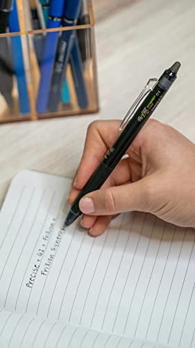 Pilot FriXion Synergy Clicker Erasable, Refillable, Retractable Gel Ink Pens, Extra Fine Point 0.5 mm, Pack of 8, Black, FriXion Erasable Pens 0.5 - Ideal for School & Office Writing - color: Black