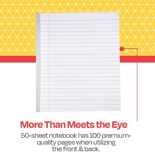 School Smart Skip-A-Line Ruled Composition Book, Grade 2, Blue, 100 Pages - 085301 - size: 50 Sheets/100 Pages - Grade 2