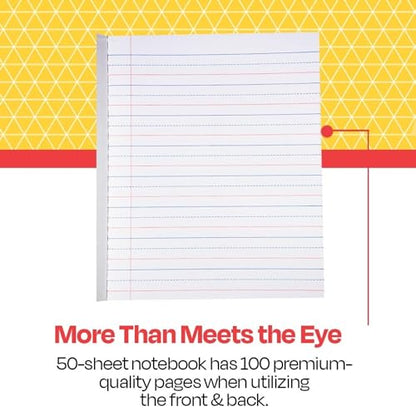 School Smart Skip-A-Line Ruled Composition Book, Grade 2, Blue, 100 Pages - 085301 - size: 50 Sheets/100 Pages - Grade 2