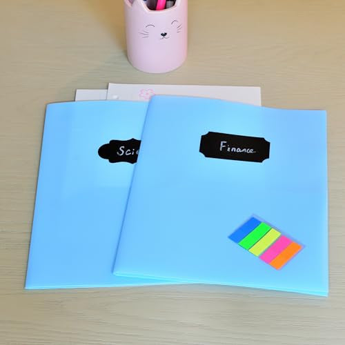 Youngever 6 Pack Heavy Duty Plastic Two Pocket Folders, Heavy Duty Plastic 2 Pocket Folder (Light Blue) - color: Light Blue