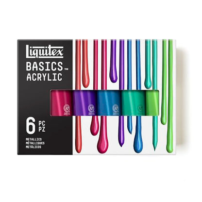 Liquitex BASICS Acrylic Paint Set, 6 x 118ml (4-oz) Tube, Metallic Color Paint Set - style: Metallic Colors 6 x 118ml (4-oz)