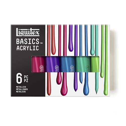 Liquitex BASICS Acrylic Paint Set, 6 x 118ml (4-oz) Tube, Metallic Color Paint Set - style: Metallic Colors 6 x 118ml (4-oz)