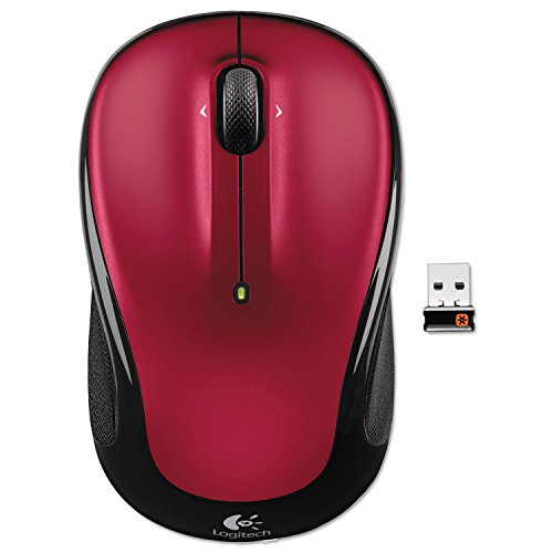 Logitech Laser Wireless Mouse-Wireless Laser Mouse, 2-1/2"x-4-1/2 x1-3/4, Red - color: Red