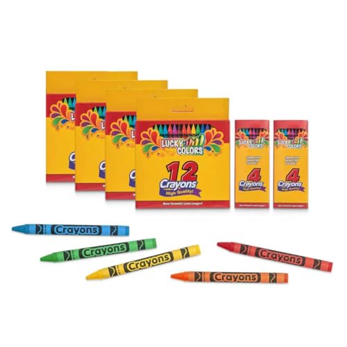 Crayons 12 Colors of 4-Pack + 4 Colors of 2-Pack (56 Crayons) for Coloring Books Individually Wrapped, Art Supplies for Coloring - color: 4x12color+2x4color