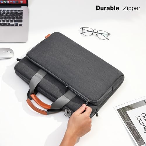 bagasin 15 15.6 16 inch Laptop Bag Carrying Case | Water-Repellent Fabric Laptop Computer PC Shoulder Briefcase, Lightweight Toploader, Business Casual or School - color: Grey, size: 15.6-16