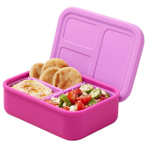 LunchBots Build -a- Bento Lunch Box, Silicone Bento Box for Kids, Multi-Compartment Lunch Container, Oven & Dishwasher Safe, BPA Free, 28 oz - Pink - color: Solid Pink
