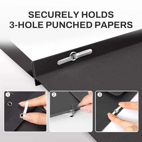 SUNEE 2 Pocket Folders with Prongs (100 Pack, Black), Paper Folders with 2 Pockets and 3 Prongs Fit Letter Size Paper, Folders with Prongs for School Office Home Business - color: Black