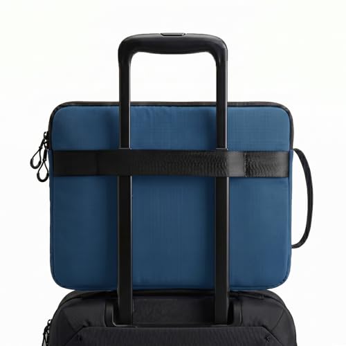 Acer Laptop Sleeve Case for 15.6-16 inch Laptops, Slim Protective Computer Sleeve with Hidden Zipper Pocket, Soft Plush Bubble Padding, Side Handle and Luggage Strap, Travel Laptop Bag, Blue | Slim, Soft Bubble Padding, Extra Front Storage, Wrist Strap, S