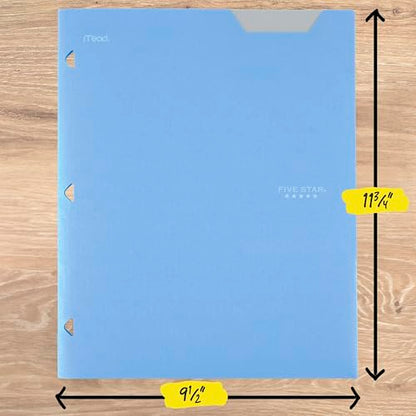Five Star 2-Pocket Folder, Plastic Folder with Stay-Put Tabs, Fits 3-Ring Binder, Holds 8-1/2" x 11" Paper, Pacific Blue (333420C-ECM) - color: Pacific Blue