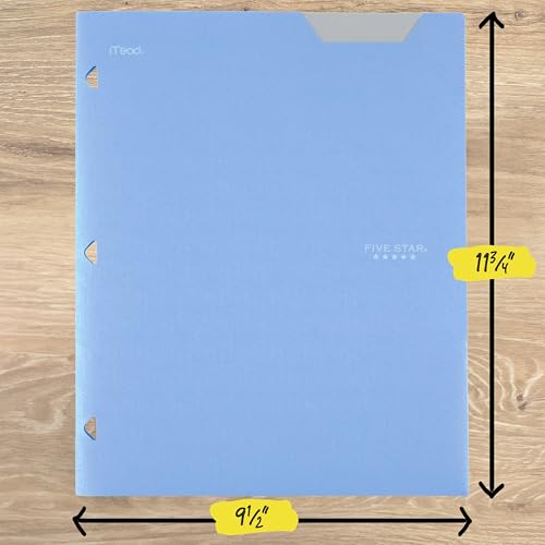 Five Star 2-Pocket Folder, Plastic Folder with Stay-Put Tabs, Fits 3-Ring Binder, Holds 8-1/2" x 11" Paper, Pacific Blue (333420C-ECM) - color: Pacific Blue