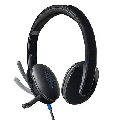 Logitech High-Performance USB Headset H540 for Windows and Mac, Skype Certified,Color-Black. | USB-a Plug-and-Play, Noise-Canceling Mic, On-Ear Volume and Mute Controls with Mute Light, Padded Leatherette Comfort