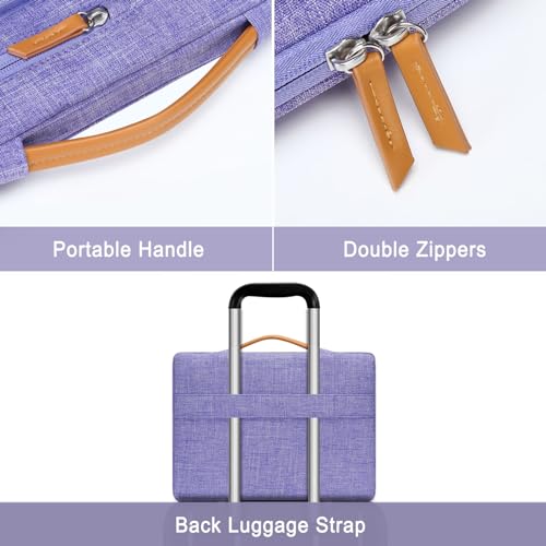 MOSISO 12.9 inch Tablet Sleeve Case for iPad Pro 13 M4 & iPad Air 13 M3 M2, iPad Pro 12.9 M2 M1 6/5th with Magic Keyboard&Smart Keyboard Folio, Side Open Carrying Bag with 4 Zipper Pockets, Purple - color: Purple, size: 12.9 inch