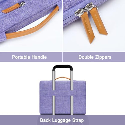 MOSISO 9-11 inch Tablet Sleeve Case for iPad A16 2025, iPad Air 11 inch M3 M2, iPad Pro 11 M4, iPad 10/9/8/7th, Galaxy Tab A9+/S9/S8/Plus 11, Side Open Carrying Bag with 4 Zipper Pockets, Purple - color: Purple, size: 11 inch