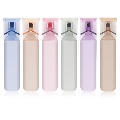 Pastel Highlighter Set, Chisel Tip, Tank Style, 6 Pack Morandi Colors, Cute No Bleed Bible Highlighter, with Large Ink Reservoir for Extra Long Marking Performance, Back to School Supplies - color: PASTEL 6 CHISEL TIP