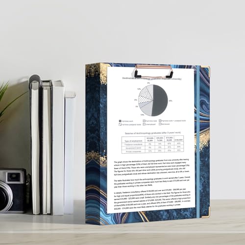 Ospelelf 3 Ring Binder, 1.5 Inch, Letter Size (11" x 8.5") with 5 Tab Dividers, File Folder Labels and Low Profile Clipboards, Blue Marble Binder for School and Office Supplies - color: Blue Marble, size: 1.5in（Letter Size）