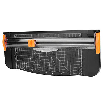 Portable Sliding Paper Trimmer, Paper Tool for Craft, and School Supplies, 310mm Cutting Size with Folding Ruler, ABS Plastic Photo Label