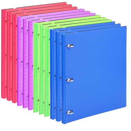 WOT I 12-Pack Telescoping 3 Ring Binder(0.75"), Expandable Flexible Binder - Patented Design for Easy Portability, Holds 8.5"x11" Paper, Assorted Colors, School Office Supplies - color: Bold Assortment -No Front Cover, size: 0.75 Inch