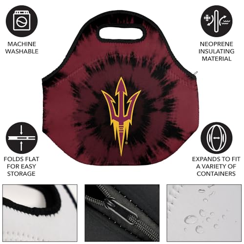 Campus Lab Arizona State University Tie-Dye Soft Neoprene Lunch Bag, School - color: Arizona State University Sun Devils