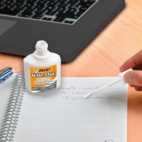 BIC Wite-Out Correction Fluid, White, 20mL | Quick Dry | Easy Application | 2-Pack - size: 1 Count (Pack of 2)