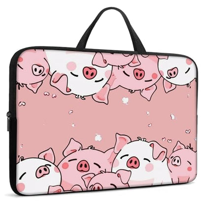 Laptop Sleeve Bag with Handle Computer Protective Soft Cover Case for 14 Inch 13 Inch Laptop,Cute Pink Pig - color: Cute Pink Pig