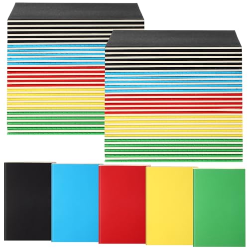 Mimorou 100 Pcs Journals Notebooks Bulk - Kraft Softcover A5 Small Notebooks 5.5 Inch x 8.3 Inch Notepads with 60 Page 30 Sheet for Writing Sketch Travel Office Supplies(Multicolor,Lined) - color: Multicolor, style: Lined