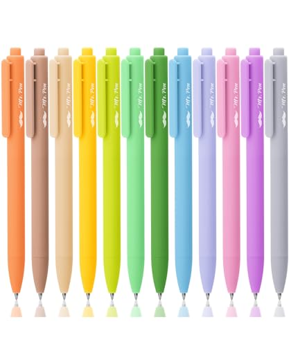 Mr. Pen- Retractable Gel Pens, 12 Pack, Vintage Ink, Fine Point 0.7mm | Fast Dry, Smooth Writing, Cute Pens for Drawing, Writing Planner and School Supplies - color: Light Vintage Ink, size: 12 Pack