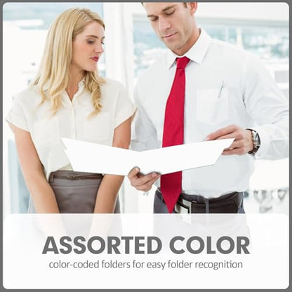 File Folder, PANDRI 120 Pack File Folder, 1/3 Cut Tab, Letter Size, Filing Folder for Office School Business, White - color: White
