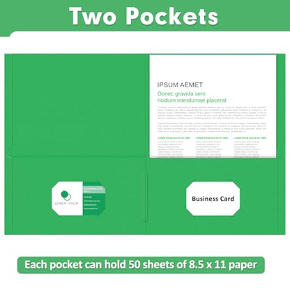 Two Pocket Folders, PANDRI 30 Pack 2 Pocket Folders, Letter Size Paper File Folder for School Office Home Business, Green - color: Green
