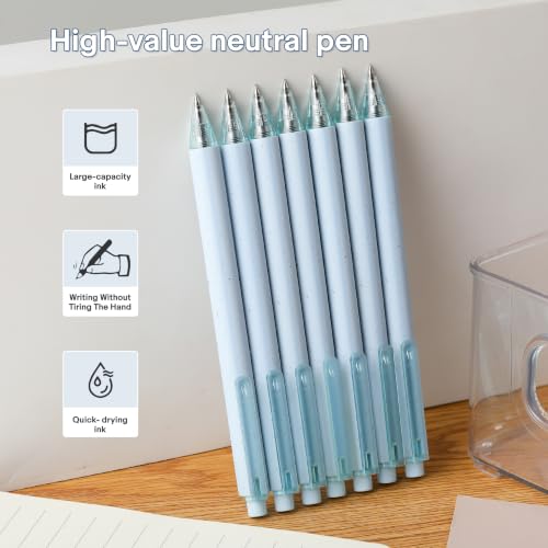 Premium Blue Gel Pens - Smooth Writing, Quick Dry, Set of 12 - Ideal for Journaling, Note-Taking, Art Supplies - color: 12 Blue Black Ink