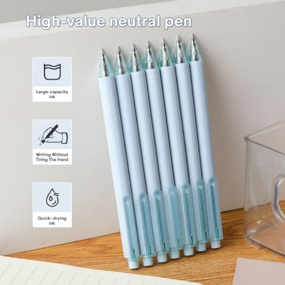 Premium Blue Gel Pens - Smooth Writing, Quick Dry, Set of 12 - Ideal for Journaling, Note-Taking, Art Supplies - color: 12 Blue Black Ink