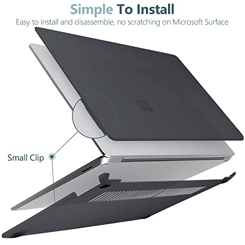 Batianda Premium Case for Surface Laptop 13.8 Inch 2024-2026, Matte Black | Fits Surface Laptop 7th/8th for Business 1.2mm Lightweight Ultra-Slim Hard Shell with Keyboard Cover & Screen Protector - color: Matte Black