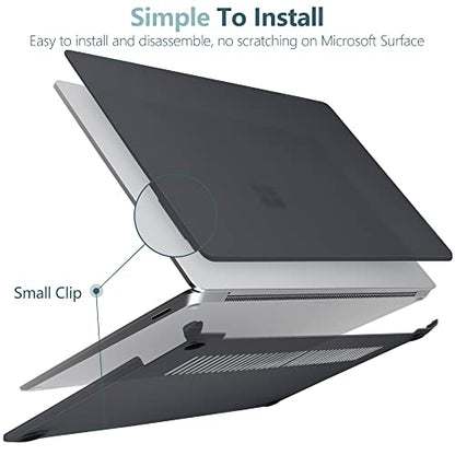 Batianda Premium Case for Surface Laptop 13.8 Inch 2024-2026, Matte Black | Fits Surface Laptop 7th/8th for Business 1.2mm Lightweight Ultra-Slim Hard Shell with Keyboard Cover & Screen Protector - color: Matte Black