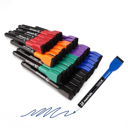 maxtek Magnetic Dry Erase Markers, Fine Tip, 36 Count, 6 Colors | Low Odor, Whiteboard Markers, Built-in Eraser - style: 36 Count 6 Colors