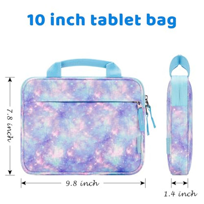 Choco Mocha Kids Tablet Sleeve Bag for Boys & Girls, (10-12.5Inch) - color: Starry Sky-purple 10inch, size: 10inch(10.5 x 8.5 x 1.3)