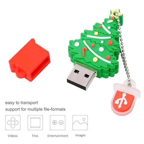 Christmas Tree Flash Drive 16GB, Gift USB Stick with Chain for Family,Kids,Friends,Students,Teacher Merry Christmas - color: Tree, size: 16GB