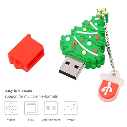 Christmas Tree Flash Drive 16GB, Gift USB Stick with Chain for Family,Kids,Friends,Students,Teacher Merry Christmas - color: Tree, size: 16GB