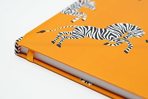 Beatrix & Luca College Ruled Notebook - A5 Journal – Lay Flat with Bookmark and Elastic Band - 160-Pages – 100 GSM Paper - Composition or Diary – Lined Pages - color: orange zebras