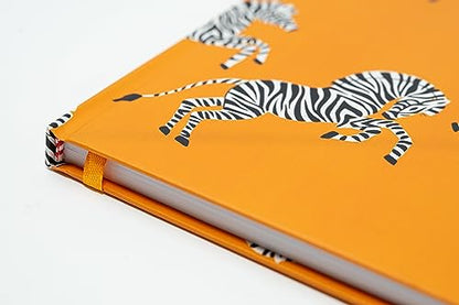 Beatrix & Luca College Ruled Notebook - A5 Journal – Lay Flat with Bookmark and Elastic Band - 160-Pages – 100 GSM Paper - Composition or Diary – Lined Pages - color: orange zebras
