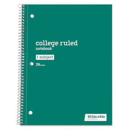 Just Basics® Wirebound Notebook, 8" x 10-1/2", College Ruled, 70 Sheets, Assorted Colors, Pack Of 6