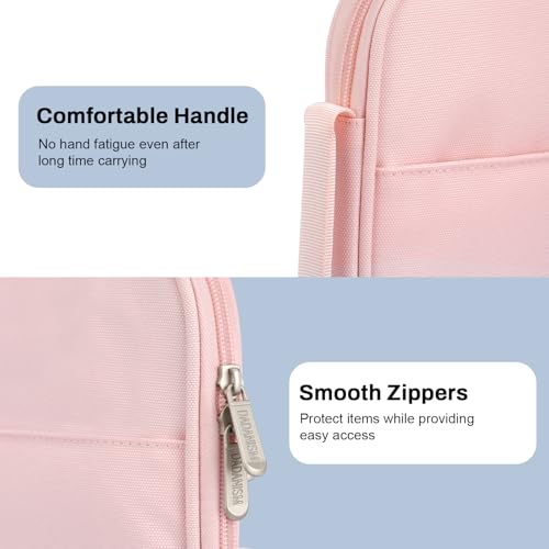 Dadanism 9-11 Inch Tablet Sleeve Padded Carrying Case with Handle, Protective Travel Bag for iPad A16 11" 2025, iPad Air M4/Pro M5 11", iPad 10th Gen 10.9", iPad 10.2", Galaxy Tab A11+ 11", Pink - color: Pink