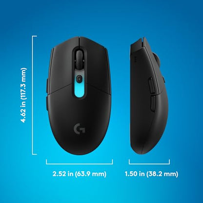 Logitech G305 X SUPERLIGHT Wireless Gaming Mouse, Lightweight 59g, HERO 44K Sensor, RGB lighting, LIGHTSPEED and Bluetooth, 130+ Hr Battery Life, 6 Programmable Buttons, Compatible with PC/Mac - Black - color: Black, style: Superlight